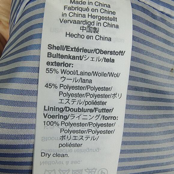 J.Crew Factory Herringbone Wool-blend Schoolboy Blue Blazer Size 10 - Picture 14 of 14